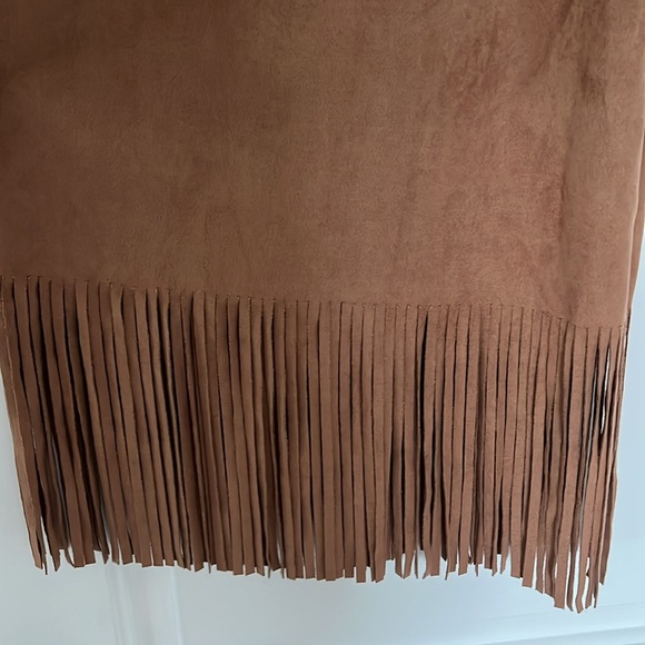 Aqua Tan Midi Dress with Fringe - Picture 2 of 4